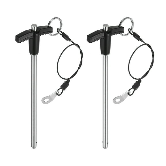Uxcell 2Pack T Handle Lock Pins, 6mm x 100mm Usage Length Stainless Steel Push-Button Quick Release Pin