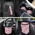 thumbnail image 3 of Jeiento Pink Strawberry Car Seat Cover Set with Auto Steering Wheel Cover Seat Belt Strap Pads Cup Holder Trash Bag Air Vent Storage Bag Keychain 12 PCS Interior Auto Accessory Decoration, 3 of 7