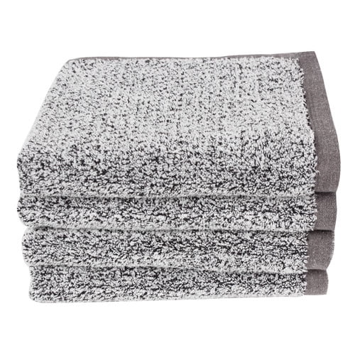 Everplush Diamond Jacquard Quick Dry Hand Towel Set, 4 x (16 x 30 in), Grey, 4 Count
