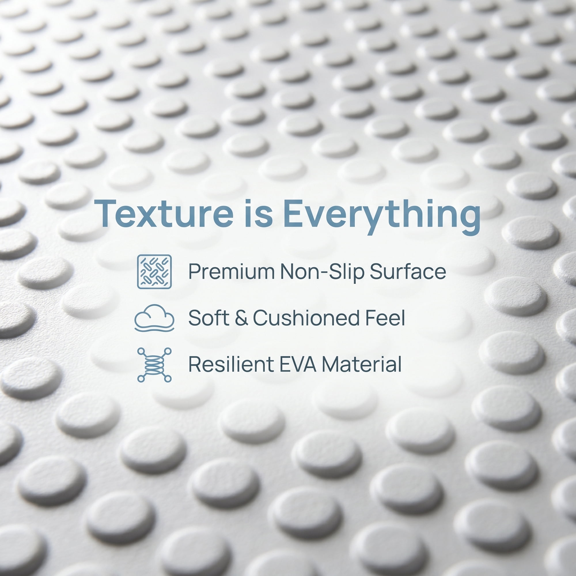 Unique Bargains EVA Foam Non Slip Quick Drying Bathtub Mat with Drain Hole White 34" x 24"