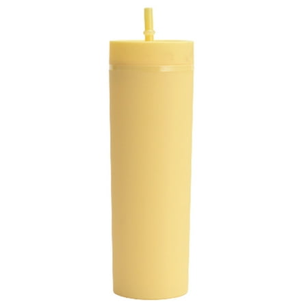

Water Bottle with Straw Lid Easy to Clean Water Bottle for Household Accessories Yellow