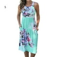 thumbnail image 1 of Guardurnaity Vestido sin mangas con cuello y plisado estampado para mujer Vestidos verde claro S, 1 of 5