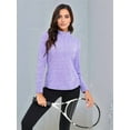 thumbnail image 2 of Women'S 1/4 Zip Shirts UPF 50+ Sun Protection Pullover Long Sleeve Quick Dry Workout Hiking Athletic Shirts Violet S, 2 of 7