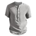 Clearance! Men's Linen Summer Beach White Blue Light Blue Pure Color
