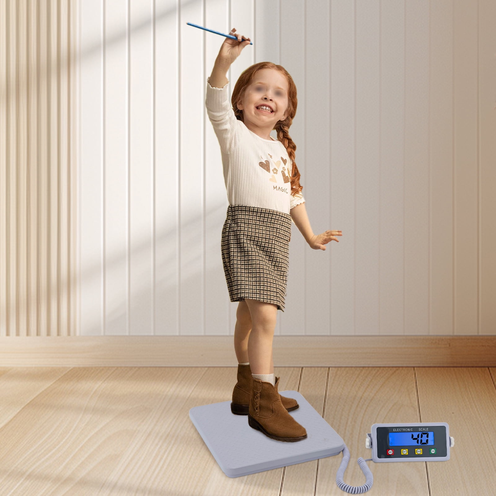300kg/661.39lbs Medical Floor Scale with LCD Display, TARE Function, Durable ABS Construction, for Home, Gym, Clinic Use