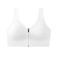 thumbnail image 2 of Women's Front Zip Comfortable Support Bra, Wide Strap Wireless Seamless Sports Brassiere White One Size, 2 of 5