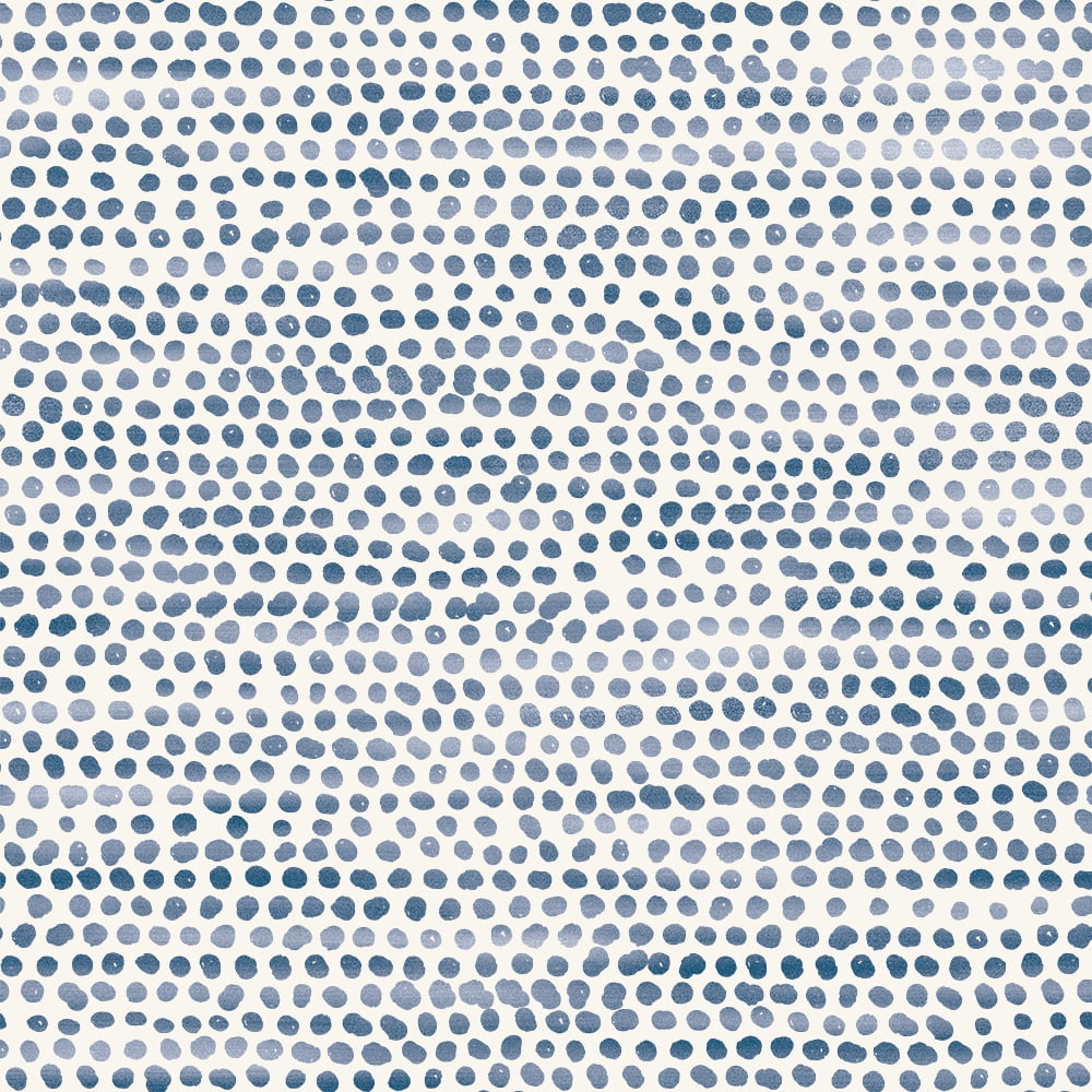 Tempaper Moire Dots Blue Moon Peel and Stick Wallpaper, 20.5" W x 16.5' L