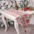 thumbnail image 3 of Carevas Merry Christmas Table Runner for Parties Xmas Balls Pattern Table Runner 68 X 13 Inch Dining Table Runner Rectangle Table Wedding Holiday Party Decoration, 3 of 7
