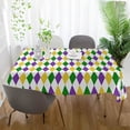 thumbnail image 6 of Coolnut Mardi Gras Tablecloth, Waterproof Washable Polyester Square Table Cover, Durable Tablecloth for Kitchen Dining Table Party Decor, 60"X 90", 6 of 7