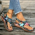thumbnail image 4 of Xfvqtps Orthopedic Sandals for Women Flip Flops Arch Support Slingback Adjustable Buckle Colorful Flower Print Soft Sole Non Slip Comfortable Beach Summer Sandals Black, 4 of 9