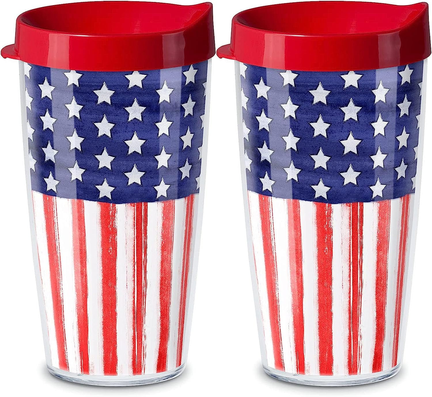 First Dawn Double Wall Insulated Unbreakable Plastic Travel Tumbler with Lid Holds 16 Fluid