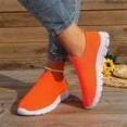 thumbnail image 6 of Domzle Walking Shoes Women Slip on Sneaker Non Slip Work Arch Support Tennis Plantar Fasciitis Orthopedic Breathable Mesh Comfortable Ladies Nursing Orange 37, 6 of 7