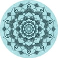 thumbnail image 1 of Ahgly Company Indoor Round Patterned Deep-Sea Green Area Rugs, 3' Round, 1 of 6