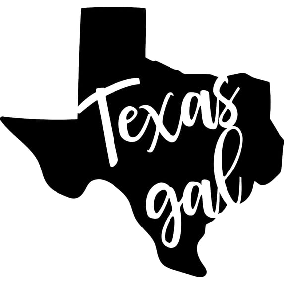Texas Gal Cowgirl Country America Hometown Native Home Wall Decals for Walls Peel and Stick wall art murals Black Large 36 Inch