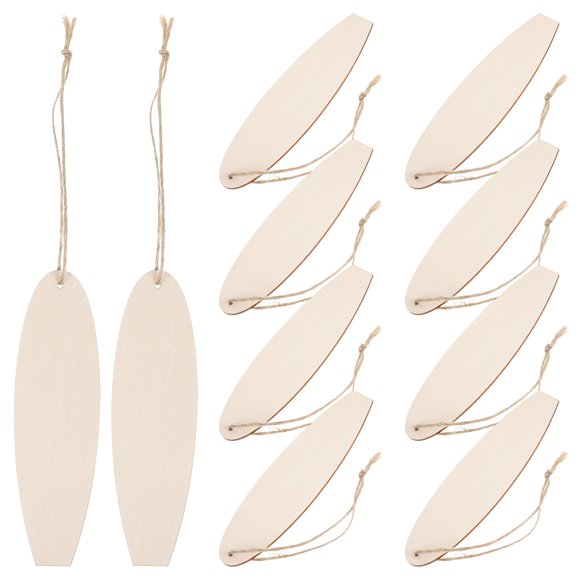40pcs Unfinished Wooden Chips Surfboard Shapes Diy Craft Wood Surfboards Wood Cutouts For Painting Blank Cutout for DIY Crafts