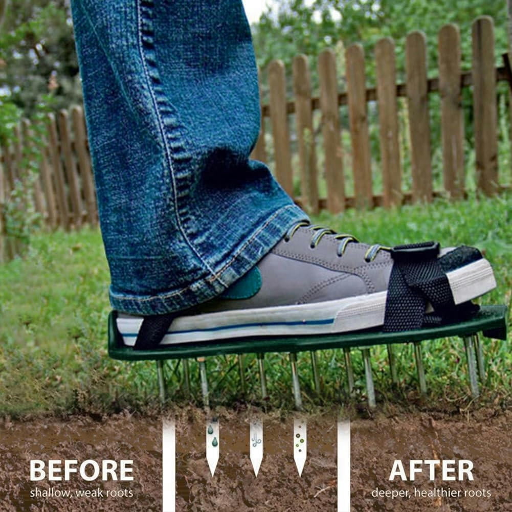 Lawn Aerator 1 Pair Durable Garden Yard Grass Cultivator Scarification Lawn Aerator Sandal Nail Shoes Multi-functional Practical Tool