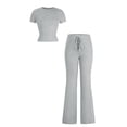 thumbnail image 6 of MSJUHEG 2 Piece Outfits 2025 Travel Outfits for Women Workout Sets for Women Summer Pants Sets Women 2 Piece Outfits Summer Outfits for Women Crop Tops Wide Leg Pant Sets Gray S, 6 of 9
