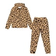 thumbnail image 4 of Uorisanigo Kids 2-piece Pullover Hooded Sweatshirt and Athletic Jogger Sweatpants Set Fall Outfits Casual Clothes Oversized Girls Boys Cheetah Leopard Print Sweatsuit Set, 4 of 7