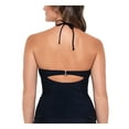 thumbnail image 2 of SALT + COVE Women's Black Beaded Ribbed Halter Tankini Swimsuit Top S, 2 of 4