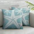 thumbnail image 3 of Nawypu  Throw Pillow Cover Green Star Vintage Starfish Pastel Seafoam Blue Fish Decorative Pillow Case Home Decor Square Pillowcase, 3 of 5