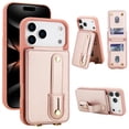 thumbnail image 2 of Tianyeda Crossbody Wallet Phone Case for iphone 17Pro， PU Leather Case Back with Card Slot Magnetic Clasp Kickstand wrist holder RosePink, 2 of 5