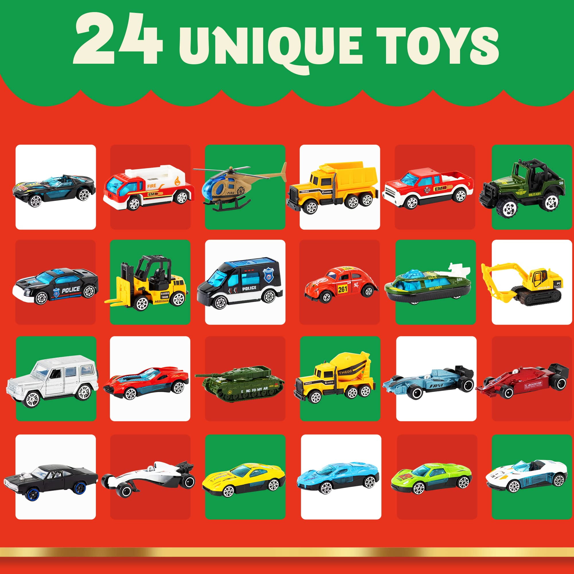 JOYIN 2023 Advent Calendar Christmas 24 Days Countdown Advent Calendar with  24 Animal Characters Including 48 Erasers Puzzle in 24 Windows Miniature