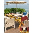 thumbnail image 4 of Outdoor Tablecloth with Umbrella Hole and Zipper, Sheep Sunflower Rectangle Table Cloth 60x102 Inch Waterproof Tablecloth, Country Red Farm Barn Spring Flowers Picnic Table Cover for Patio Camping, 4 of 7