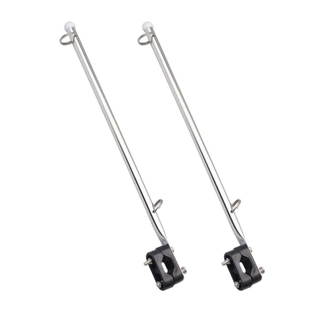 GROWTH TANK 2 Pcs Mât de Drapeau Bateau Pulpit Pièces Bateau Marine Acier Inoxydable Réglable avec Base Mât de Drapeau pour Yacht