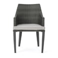 thumbnail image 4 of Noble House Hillhurst Wicker Patio Dining Arm Chair in Gray (Set of 2), 4 of 10