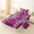 thumbnail image 2 of Erosebridal Black Pink White Cheetah Print Twin Sheet Sets 3pcs For Teens Adults,Abstract Animal Print Bedding, 2 of 5