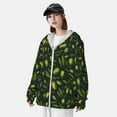thumbnail image 4 of Pofeuu Green Branch Olive Print Sun Protection Outdoor Lightweight Full Zip UV Cooling Hoodie Long Sleeve Summer Clothing for Outdoor Hiking-Large, 4 of 5