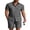 Dark Grey, variant on 2 Piece Set for Men Cruise Outfits Set Mens Summer Vacation Outfit Short Sleeve Button Down Shirts