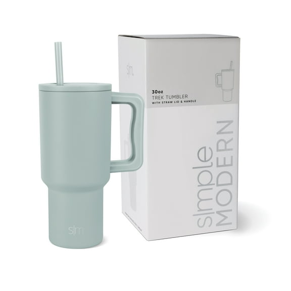 Simple Modern 30 fl oz Insulated Stainless Steel Trek Tumbler with Straw Lid | Seaglass Sage