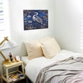 thumbnail image 5 of Naloa Blue Heron Floral Garden Print Canvas Picture,Wall Pictures, Modern Decorative Poster,Art Prints for Bedroom, Toilet, 40 x 30 cm, Built-in Wooden Frame, 5 of 6