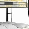 thumbnail image 3 of Horizontal Slatted Metal Full Over Queen Bunk Bed with 2 Ladders, Black, 3 of 5