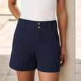 thumbnail image 2 of XuJwPNcy Shorts for Women Bermuda Shorts High Waist Wide Leg Shorts with Pockets Dressy Casual Button Stretch Shorts, 2 of 6
