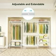 thumbnail image 4 of Ulif E1 Max Heavy Duty Closet Garment Rack, Adjustable Metal Freestanding Expandable Clothing Storage with 4 Hanger Rods, Easy to Assemble Wardrobe, White, 4 of 8