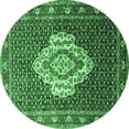 thumbnail image 1 of Ahgly Company Indoor Round Medallion Emerald Green Traditional Area Rugs, 4' Round, 1 of 4