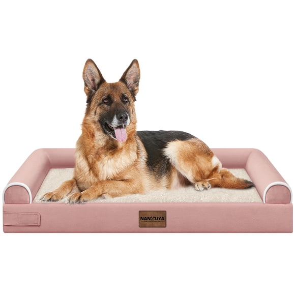 Cama ortopédica grande para perros NANUYA 97x71 cm impermeable rosa