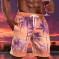 thumbnail image 2 of XINPING Big Tall Swim Trunks Retro Athletic Solid Color Quick Dry Surf Board Shorts with Pockets Anti-Chafe Swimwear Bathing Suits, 2 of 5