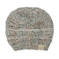 thumbnail image 3 of C.C BeanieTail Cotton Blend All Season Daily Messy High Bun Ponytail Beanie Hat, Confetti Dark Melange Gray, 3 of 3