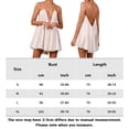 thumbnail image 2 of Mini Vestido Vestido sin espalda para mujer Vestido de color sólido con escote en V profundo Ropa de playa elegante y sexy con dobladillo con volantes Ygjytge Blanco S para Mujer, 2 of 6