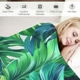 thumbnail image 3 of PRATYUS Turquoise Teal Palm Tree Leaf Tropical Hawaii Beach Blanket Flannel Comforter Quilt Bedding Soft Cozy 60x80in, 3 of 6