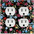 thumbnail image 1 of Metal Light Switch Plate Outlet Cover Colorful Floral Garden Wallpaper ROS034, 1 of 13