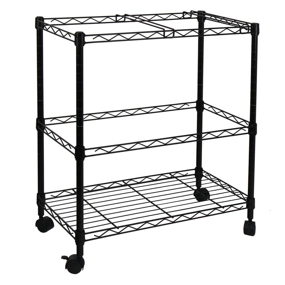 Single Tier Metal Rolling Mobile File Cart 23.6 x 12.6 x 18" Office Supplies 