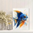 thumbnail image 2 of Qisvanset Framed Canvas Wall Art 12x16 Inch Blue Angel Fish Tropical Ocean Coastal Wall Decor, 2 of 5