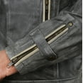 thumbnail image 3 of Men’s Cafe Racer Retro Distressed Black Leather Jacket, 3 of 6