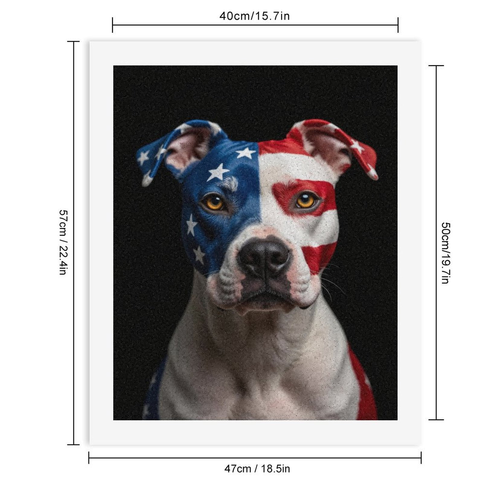 Paint By Numbers Kit for Adults Beginner - DIY Patriotic Dog Face Paint Art Canvas Painting Kits for Adults, Frameless Paint By Number for Adults for Home Wall Decor 16x20 Inch