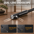 Semi Rigid Calbe 5'' Dual Lens Borescope Camera with 3.3FT Semi-Rigid Cable for Wall and ...