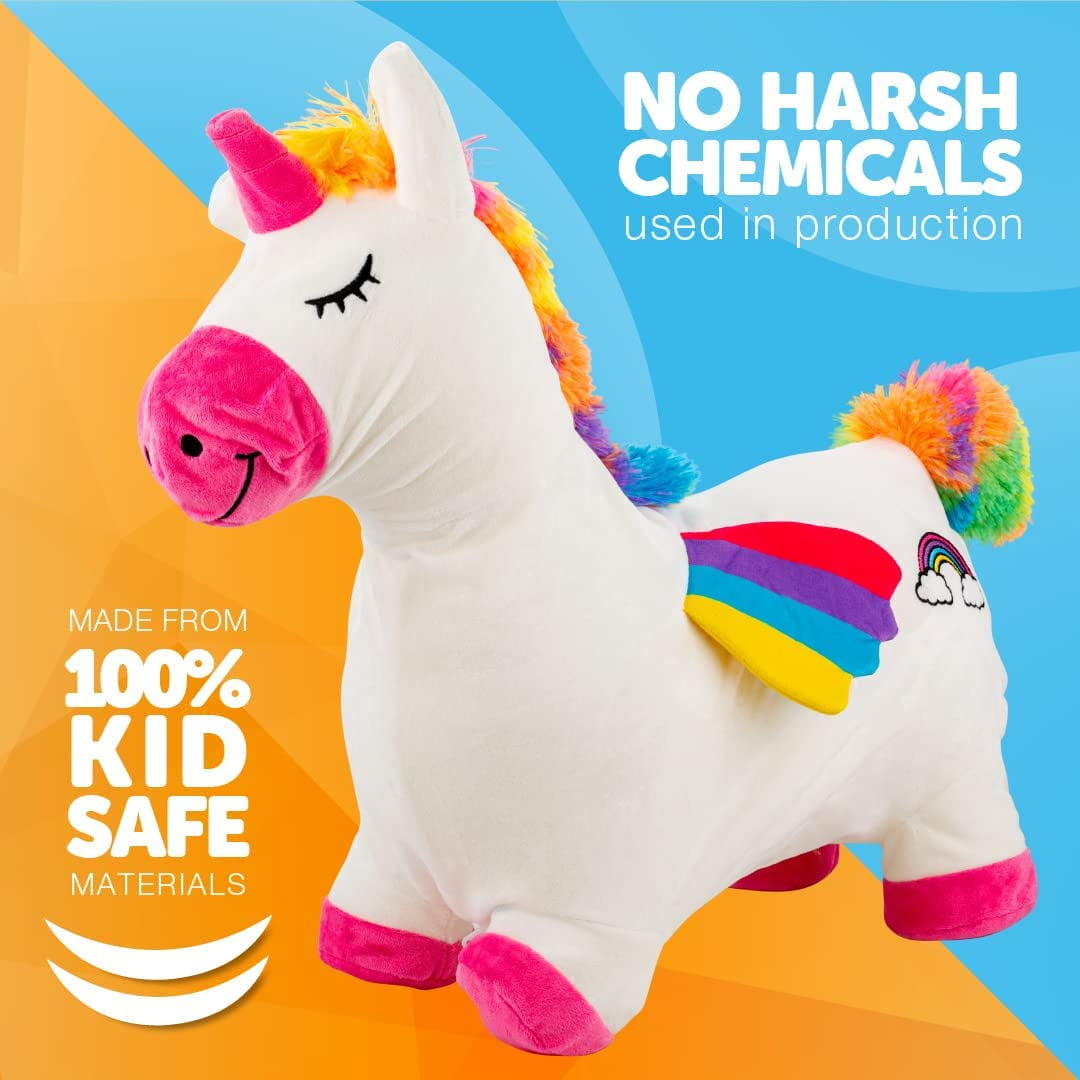 Waddle Hopper Animal Plush Toy for Toddlers and Kids, with Pump, Ages 2 and up, Unicorn